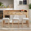 Ensemble de table de salle à manger pour 3 personnes TREXM, ensemble de table et chaises de cuisine rétro avec 3 tiroirs de rangement, idéal pour les petits espaces (naturel)-901489852-901489850