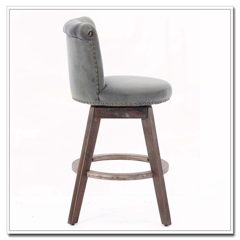 Tabouret de bar pivotant à 360 °, Gris