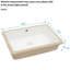 18"x12" Ceramic Bathroom Sink Undermount With Overflow - Sleek Design, Low Water Absorption For Countertop Rectangular Elegant Smooth Surface Changing Room