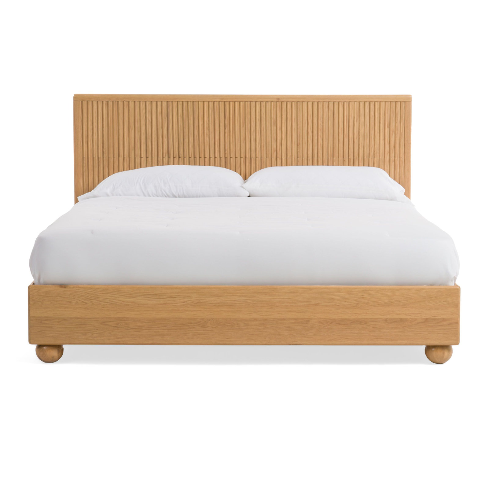 Camila Oak Platform Bed, Queen
