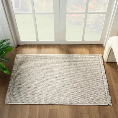 Tapis texturé à franges