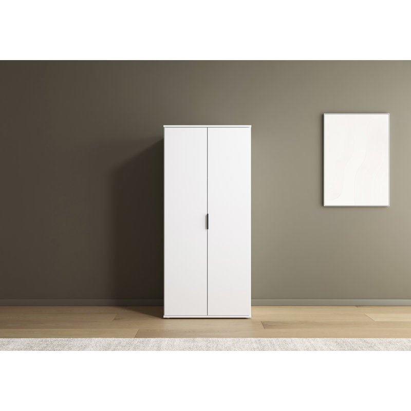 Hinged door wardrobe ESSEA in a simple design, modern handle MADE IN GERMANY, Alpine White
