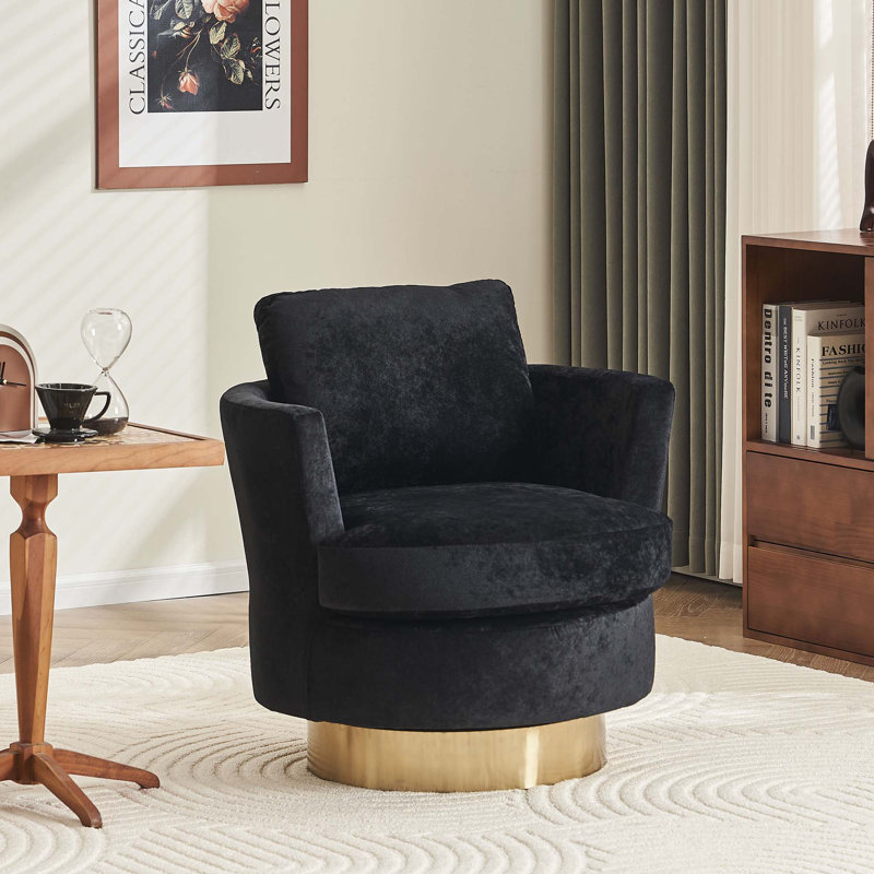 Fauteuil demi-tonneau Lindall, Fausse fourrure orange