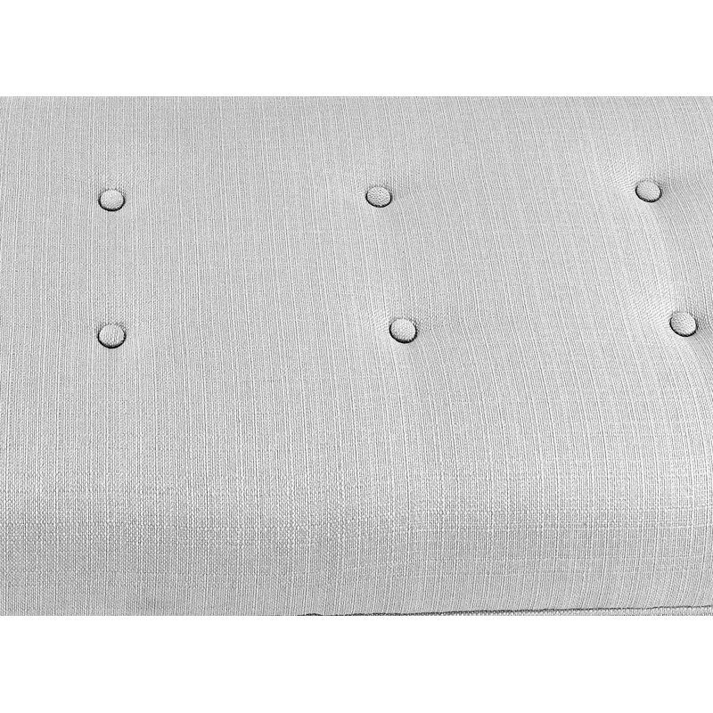Hearns Polyester Blend Upholstered Storage Bench, Silver