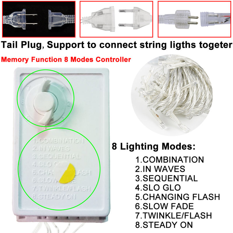 Neoga Outdoor 96 - Bulb 217'' Plug-in LED String Light, White