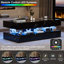 Table basse moderne ultrabrillante avec 2 tiroirs coulissants, lumières DEL de 16 couleurs, charge sans fil et haut-parleur intégré, grande table basse DEL brillante de 47 pouces-716117829