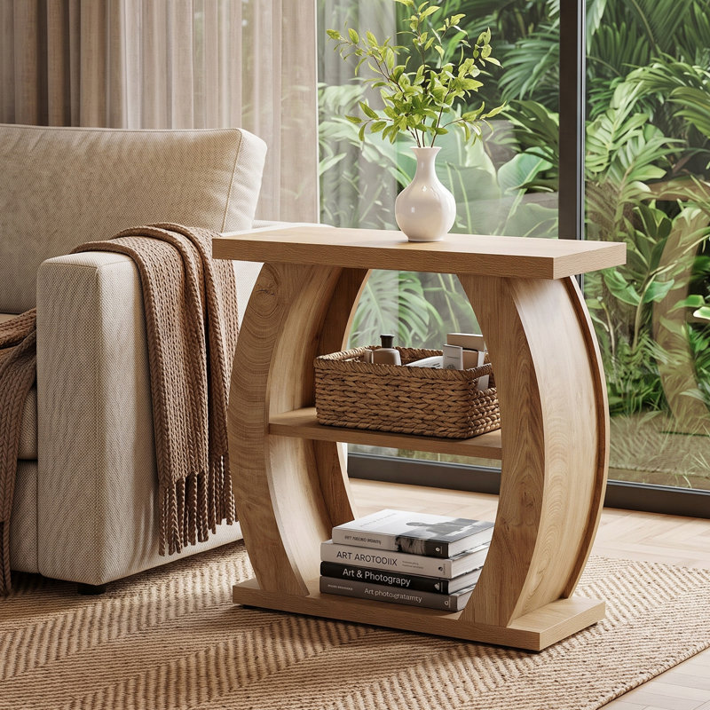 Table d'appoint à 3 niveaux pour salon, table de chevet en bois de style champêtre pour petits espaces, 1 article
