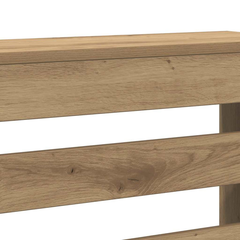 Large Radiator Cover, Artisan Oak, 205 x 21.5 x 83.5 cm, Horizontal Slats