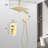 Ceiling Mounted Shower System , Brushed Gold - 16" Head And Handheld Natural Rainfall Simulation Hunt For Self-Cleaning Nozzle American Standard Bathroom Element System, & Creativity Accessory-126673655