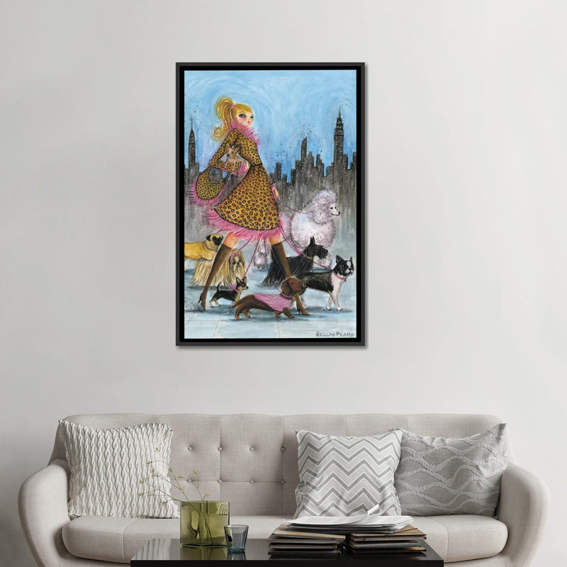 Reproduction de peinture sur toile, H 26 po x l 18 po x P 1,5 po, Toile encadrée noire, Pas de tapis