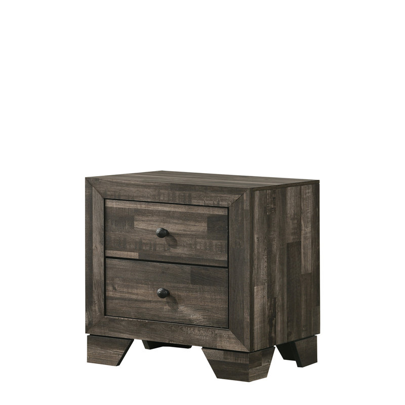 1 table de chevet avec rangement rustique, Brun rustique