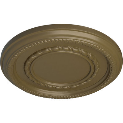 Médaillon de plafond classique Endurathane, DE 12 3/8 po x P 4 po x P 1 1/8 po (convient aux auvents jusqu'à 7 1/4 po), finition topaze fumée peinte à la main