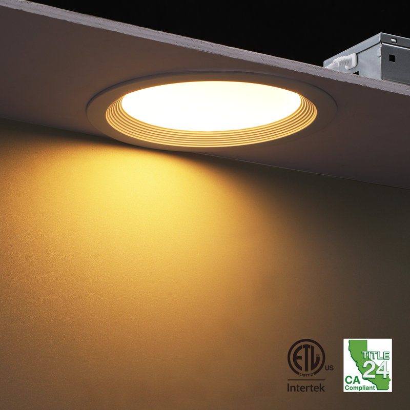 5cct Dimmable 6" Led Remodel Recessed Light With J-box, Color Temperature Selectable