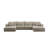 Tomeco Upholstered L-Shape Sectional Sofa with 7 pillows-1983634647