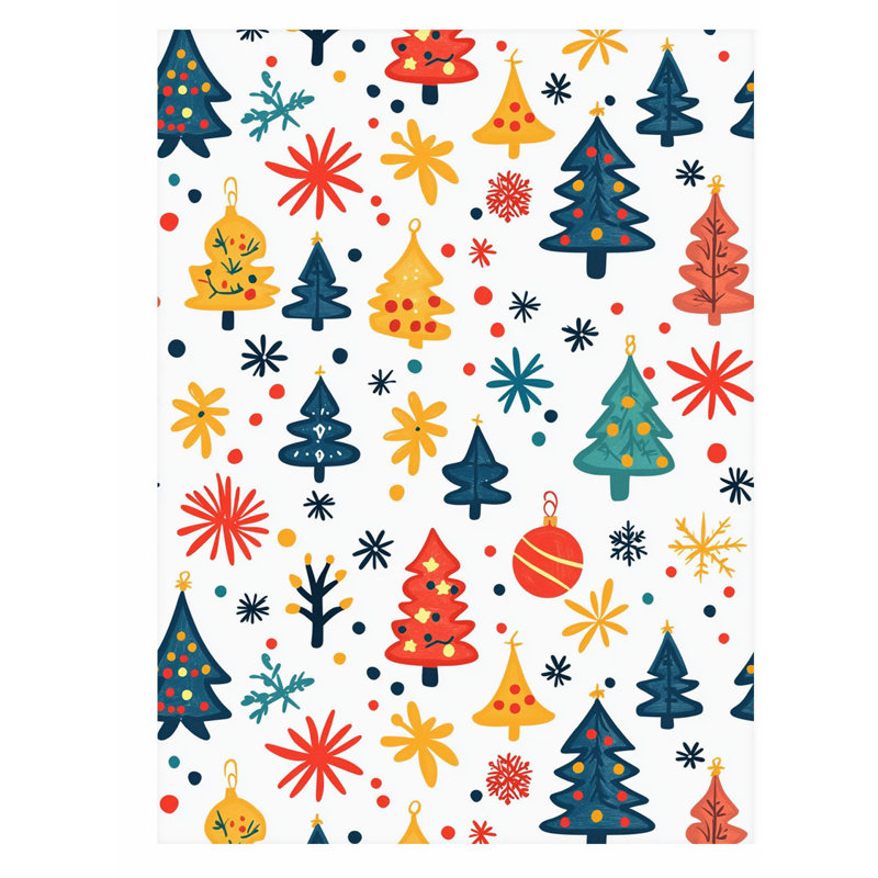 «Holiday Christmas Tree Dreams I», reproduction d'art moderne sans cadre, H 16 po x l 12 po