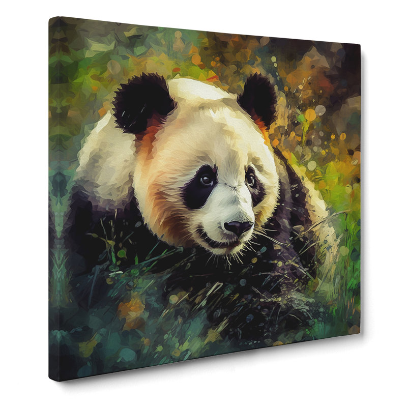 Panda Impressionism - Wrapped Canvas, 35cm H x 35cm W x 3cm D