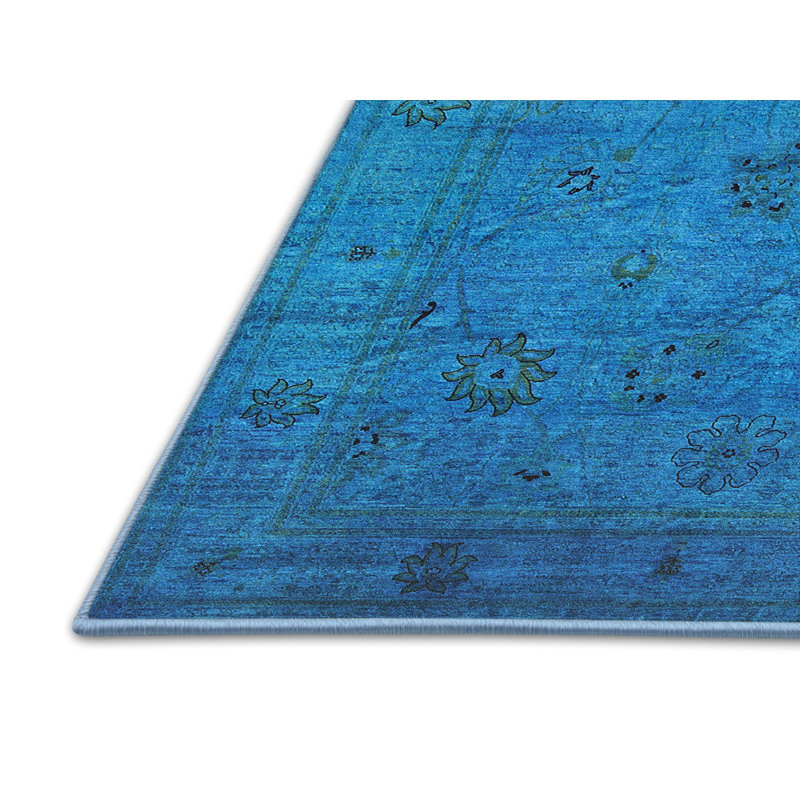 Tapis floral bleu, Rectangle 8 pi x 10 pi