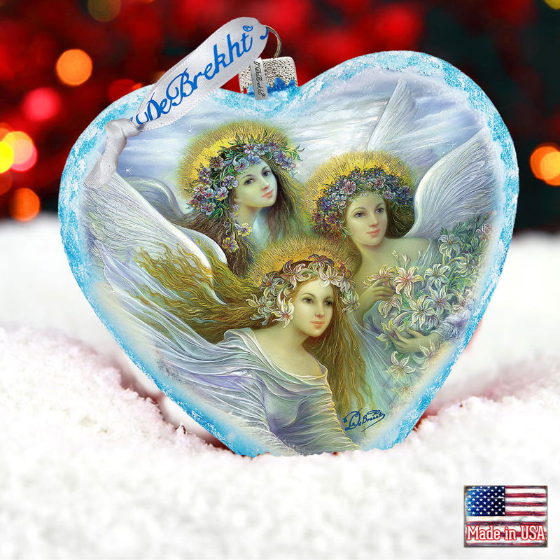Holiday 5.5'' Handmade Glass Hanging Figurine Ornament