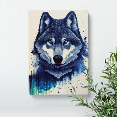 Painted Wolf No.4 - Wrapped Canvas Print