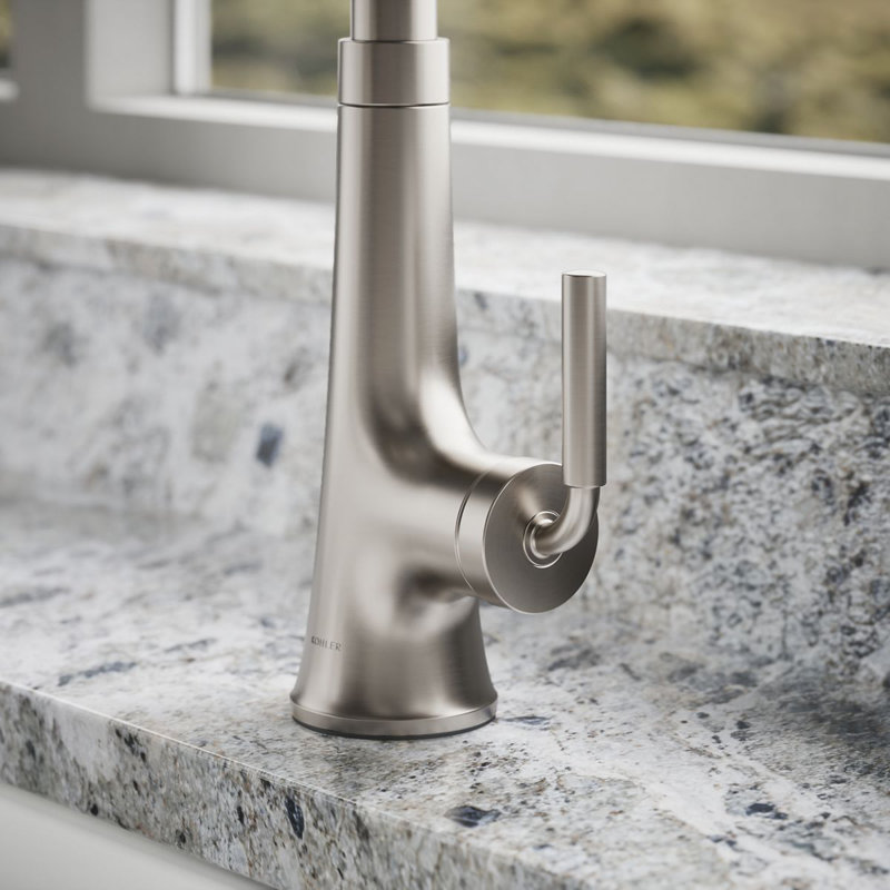 Tone Single Handle Pull Down Kitchen Sink Faucet with Three-Function Pull Down Sprayer, Vibrant Stainless