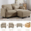 Canapés d'angle à compression, causeuse modulaire deux places en chenille camel, intérieur moderne