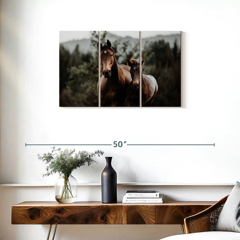 Cheval et poulain, H 20 po x l 33 po