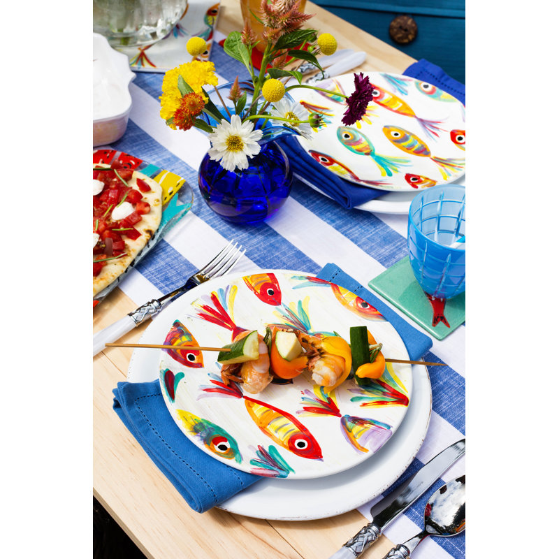 Pesci Colorati Handmade Earthenware Salad/Dessert Plate