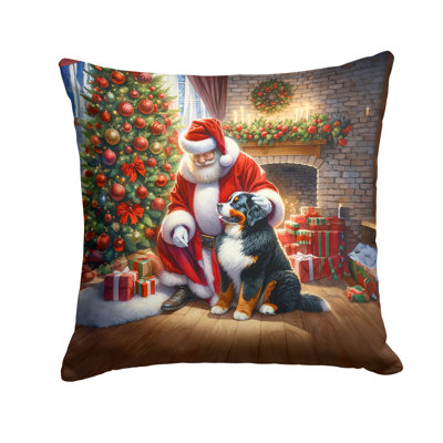 Coussin Bernese Mountain Dog and Santa Claus
