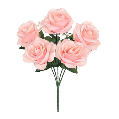 Artificial Open Rose Flower Bush
