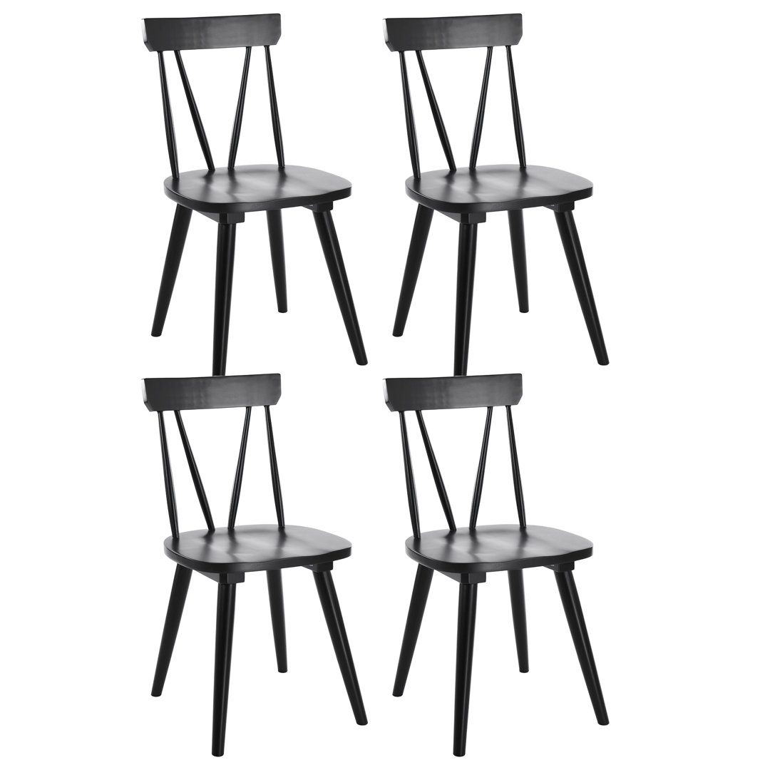 Brendi 17" Wide Farmhouse Wood Slat Back Modern Dining Chairs Wade Logan®