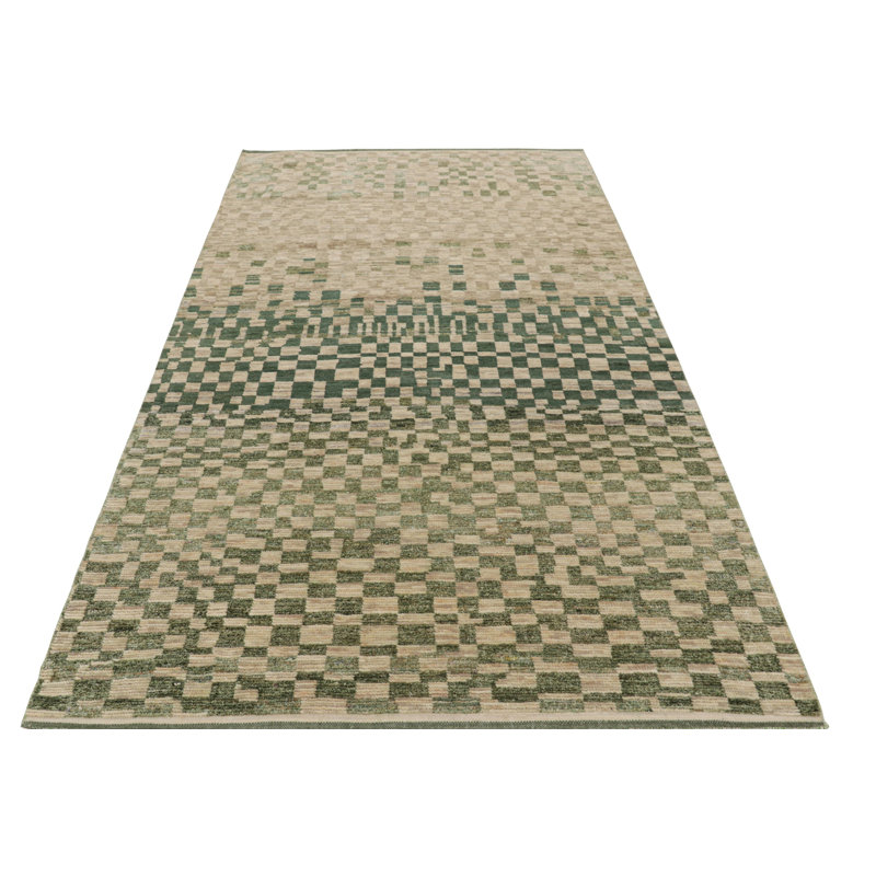 Moroccan Hand Knotted Geometric Area Rug, Rectangle 8' x 10'