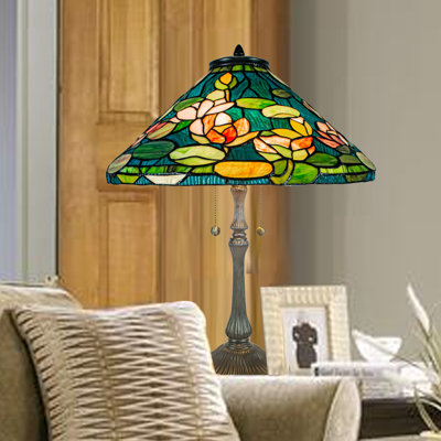 Lampe de table en laiton antique Himalaya 25 po