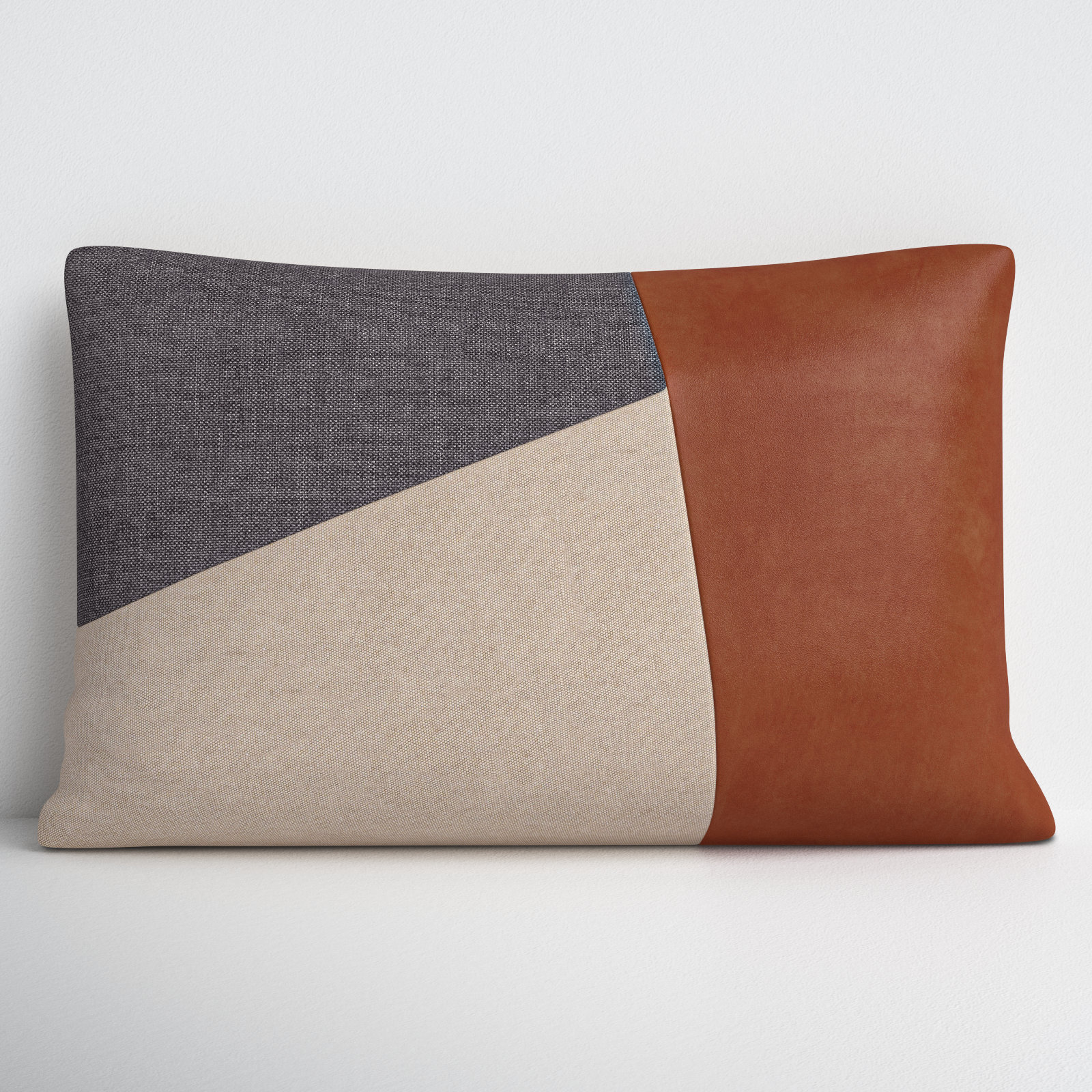 Tawny Patchwork Cotton Lumbar Throw Pillow, Pillow Cover Only - No Insert