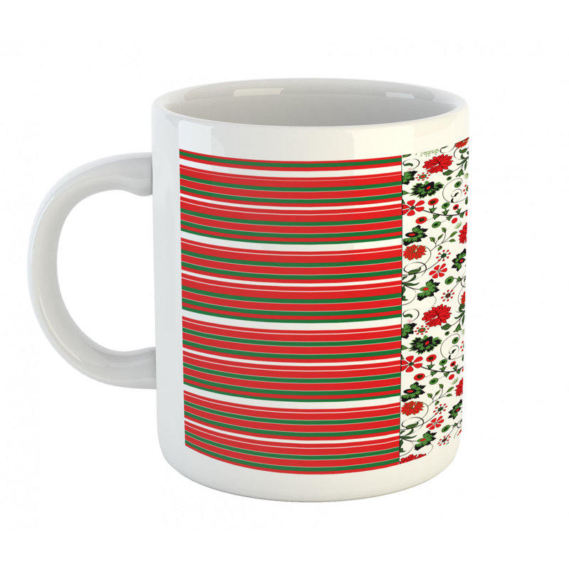 Grande tasse à café fleurie