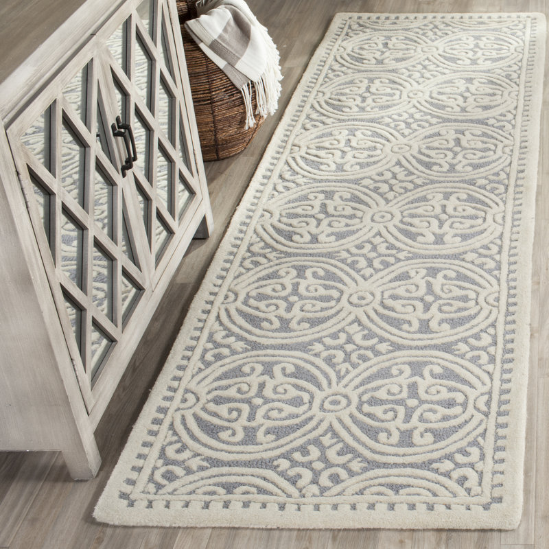Barile Damask Wool Hand Woven Area Rug, Rectangle 122 x 183 cm