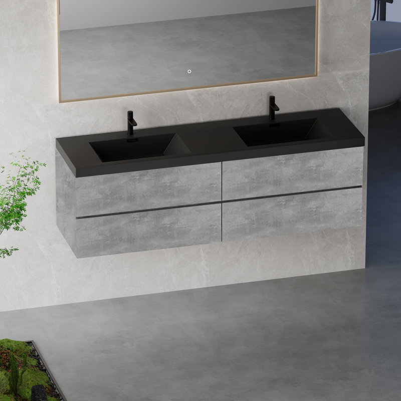 Meuble-lavabo mural moderne pour salle de bain