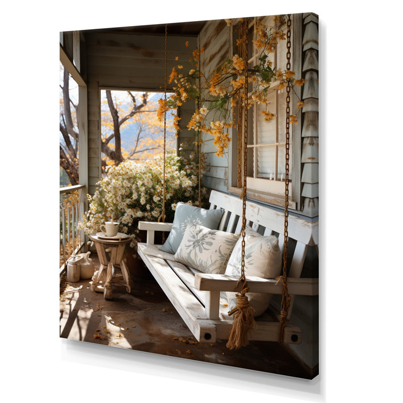 Senuna Farmhouse Gentle Breeze II - ferme, reproduction d'art sur toile encadrée, H 32 po x l 24 po x P 1 po
