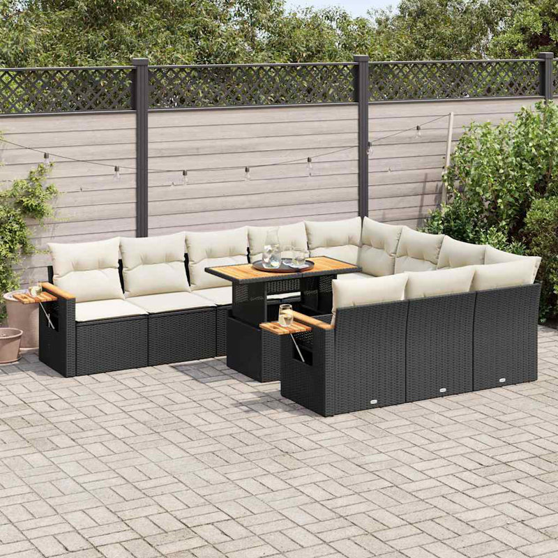 Vidaxl Garden Sofa Set Black