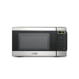 COMMERCIAL CHEF 0.6 Cubic Foot Microwave with 6 Power Levels, Small  Microwave with Grip Handle, 600W Countertop Microwave with 30 Minute Timer  and