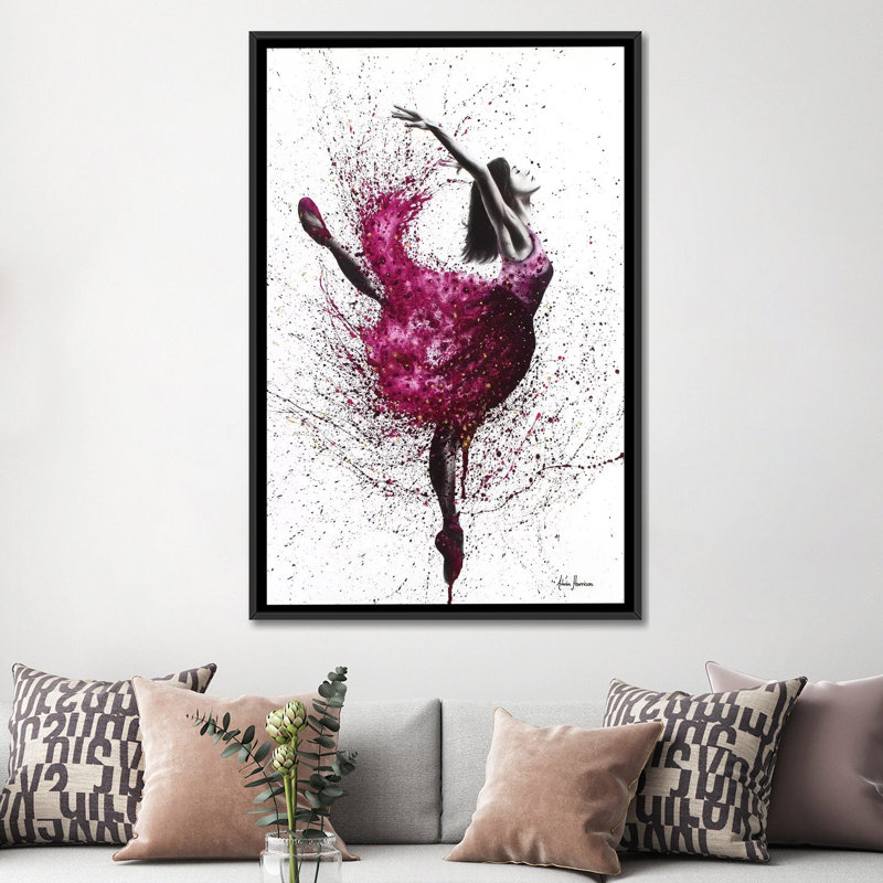 «Ballet Wines», impression sur toile, H 26 po x l 18 po x P 1,5 po, Toile avec cadre noir, Pas de tapis