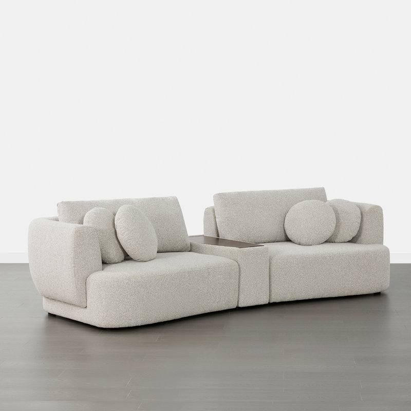 Aneika 119'' 3-Piece Curved Modular Sofa, Gray