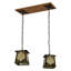 Luminaire suspendu pour îlot de cuisine 2 lumières en bronze acajou Atvars
