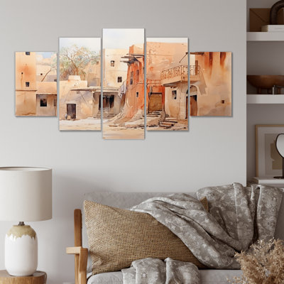  'Urban Village Sands Of Egypt I - Egypt Multipanel Wall Art For Living Room