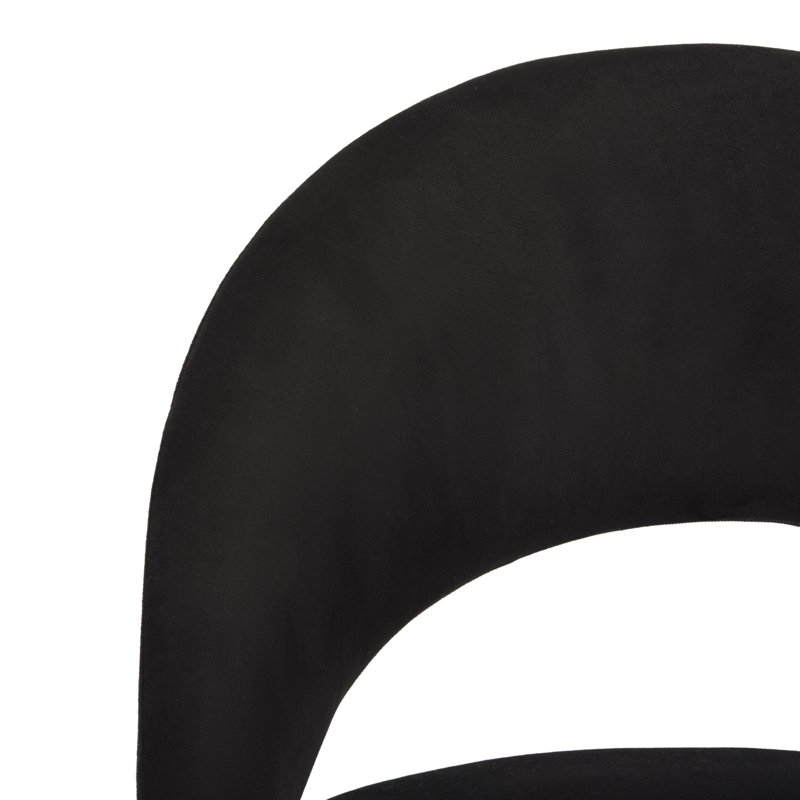 Lisbon 18'' H Velvet Upholstered Side Chair, Black