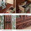 Banc de rangement en bois manufacturé brun
