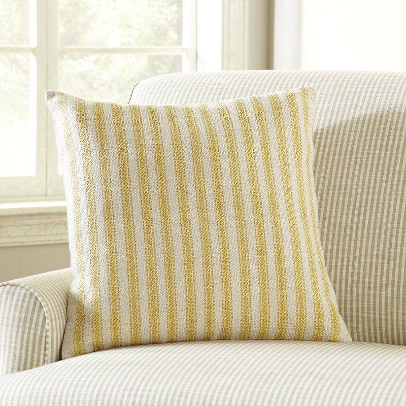 Percy Square Cotton Pillow Cover, Gold, Pillow Cover Only - No Insert