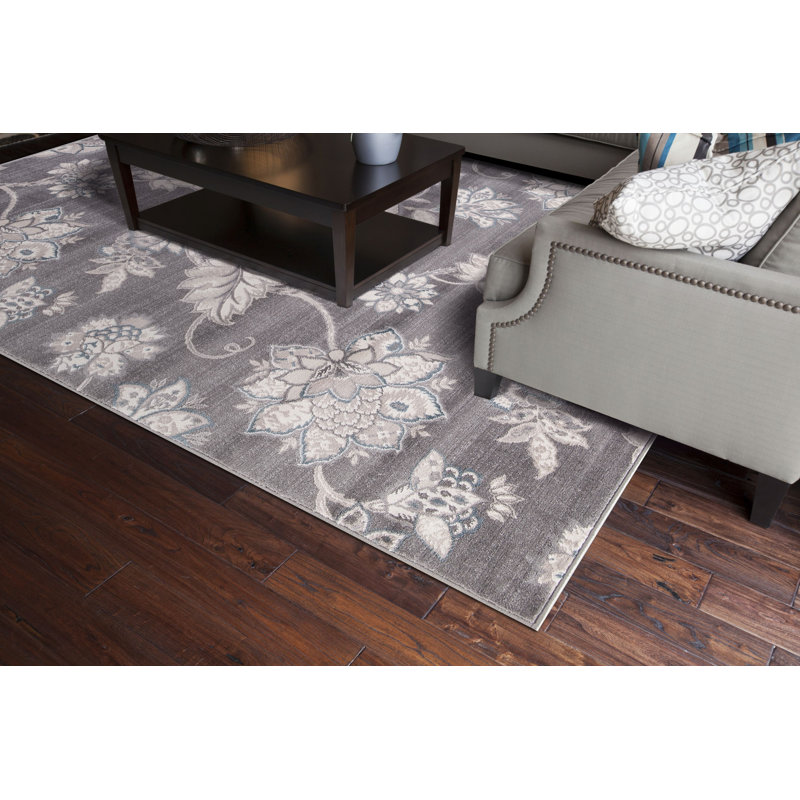 Tapis oriental gris tissé à la machine, Rectangle 8 pi x 10 pi