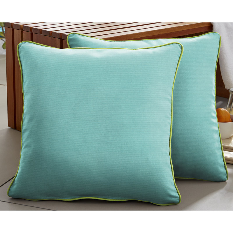 Outdoor Reversible Throw Pillow, 24" x 24", Canvas Aruba Sunbrella® Canvas