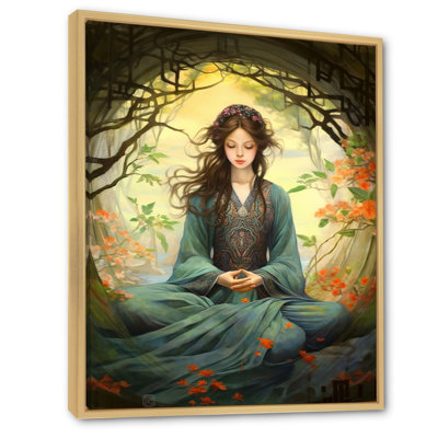 Femme méditant dans la nature I