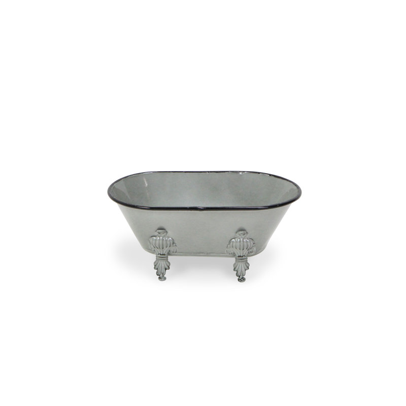 Décoration de baignoire en métal Lavande - petite - gris, Gris, 4.5" H x 10" W x 5.5" D